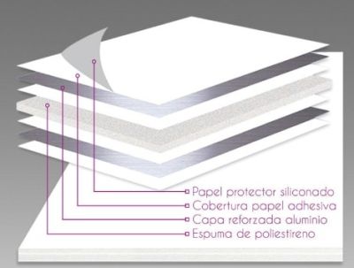 Cartón pluma adhesivo 10mm 1,00x1,40